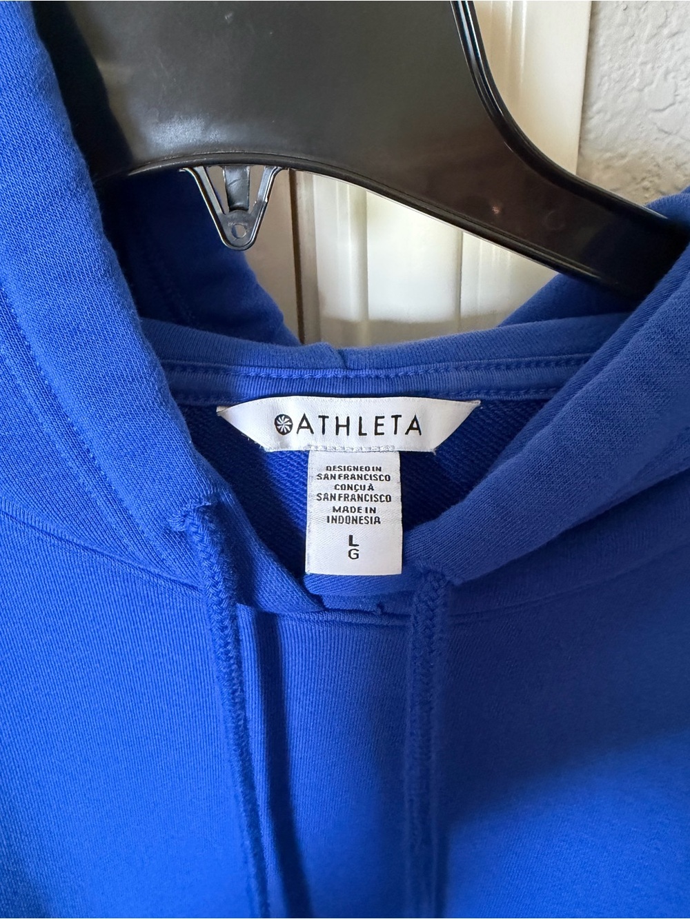 Athleta Oversized Cobalt Blue Hoodie L Royal Blue Sweatshirt - Picture 2 of 4